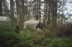 Ushkan-shipiss. Gathering place to share stories about the last kushapatshikan which was held at this location in Nov. 1969 by Uatshitshish. Photo courtesy Peter Armitage.