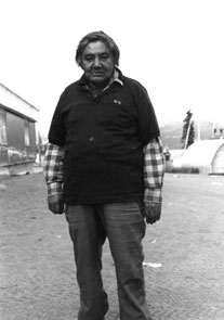 The late Pinip Rich, a great place name expert, at Utshimassit. Photo Tom Green, courtesy Innu Nation.
