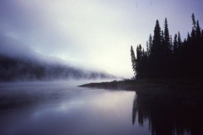 A peaceful morning at a camp on Mishta-shipu. Photo Annette Lutterman, courtesy Innu Nation.