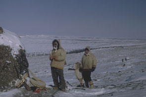 Sam Napeo (left) and Napeuatiku (Joseph Piwas) hunting at Kaushetinati. Photo courtesy Georg Henriksen.