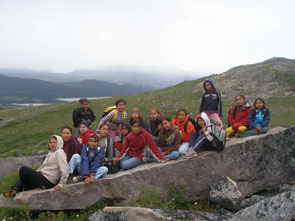 Girls on a hike to the top of Sango-pishkutinau, organized by Next Generations Guardians. Photo courtesy Manishan Edmunds.