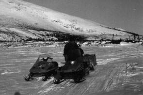 Kashetan Rich and the late Patnik Rich caribou hunting near Mishti-shuapi. Photo courtesy Peter Armitage.