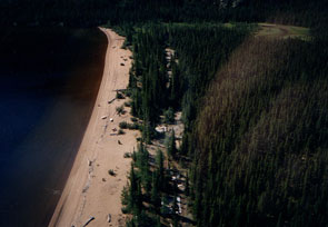 Remains of a mineral exploration camp at the end of Kapikuanipanut natuashu. Photo courtesy Gerry Penney.