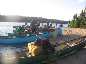 Landing on the beach at Kameshtashtan natuashu. Photo courtesy Gerry Pasteen.